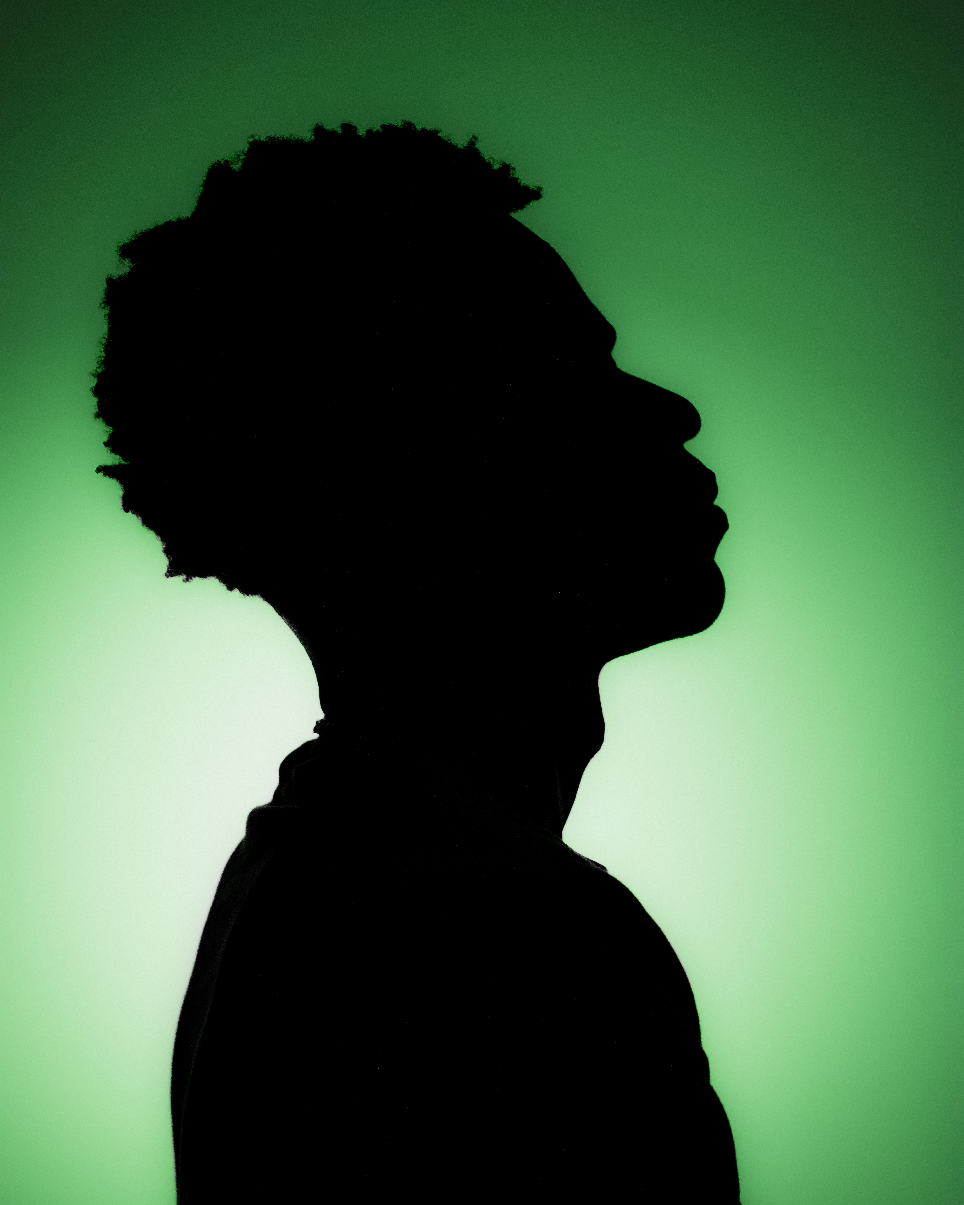 Cinematic silhouette portrait